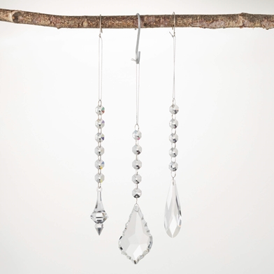 DROP CRYSTAL ORNAMENT SET OF 3