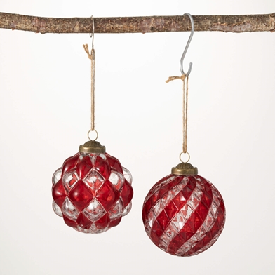 SULLIVANS 4 in. Iridescent Red Ball Ornaments (Set of 2) OR10220 - The Home  Depot