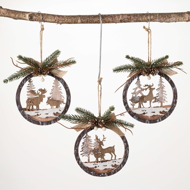 WOODLAND ORNAMENT SET OF 3