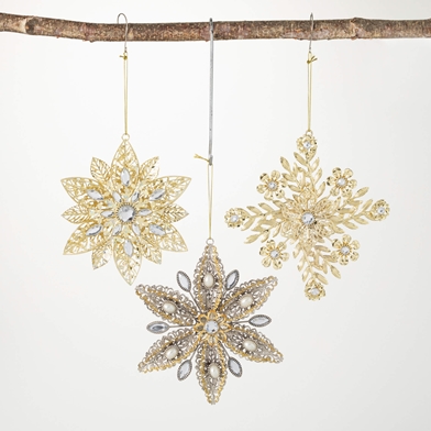 SNOWFLAKE ORNAMENT SET OF 3