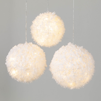 LIGHTED HANGING SNOWBALLS