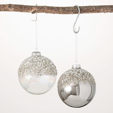 GLITTER BALL ORNAMENTS SET 2