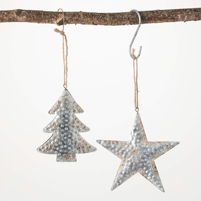 METAL HOLIDAY SHAPE ORNAMENTS