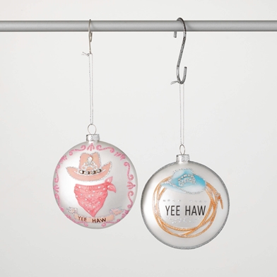 YEE HAW DISC ORNAMENTS