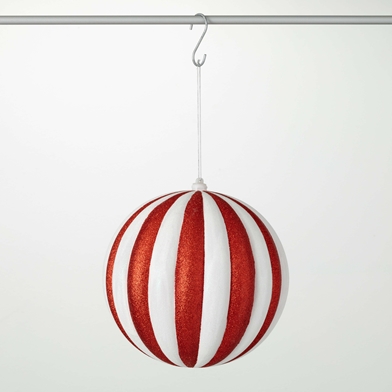 LARGE STRIPED BALL ORNAMENT