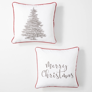 CHRISTMAS TREE PILLOW 2 ASST