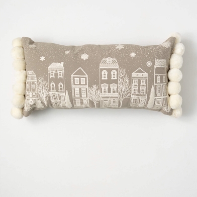 VILLAGE SCENE ACCENT PILLOW