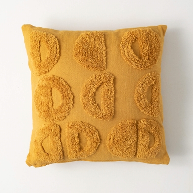 GOLD TUFTED HALF MOON PILLOW