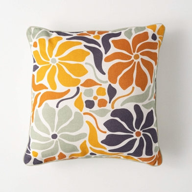 MOD FLORAL COTTON PILLOW