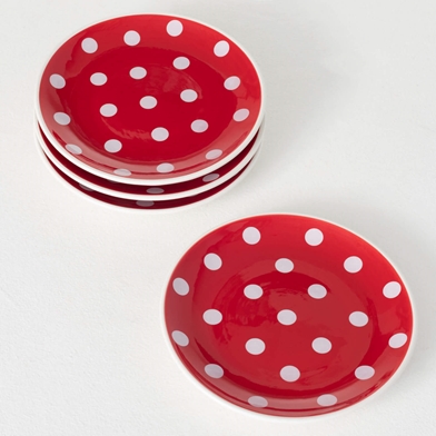 POLKA DOT PLATE SET OF 4