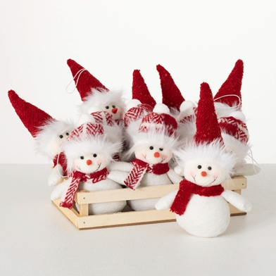 CRATE SNOWMAN ORNAMENT SET 12