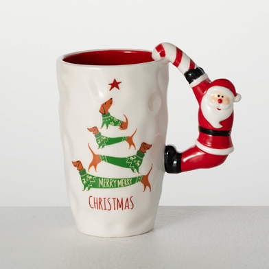 SANTA HANDLED CHRISTMAS MUG