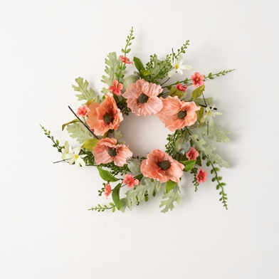 PEACHY POPPY SMALL WREATH