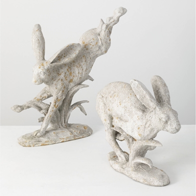 RUSTIC BUNNY FIGURINE 2 ASST