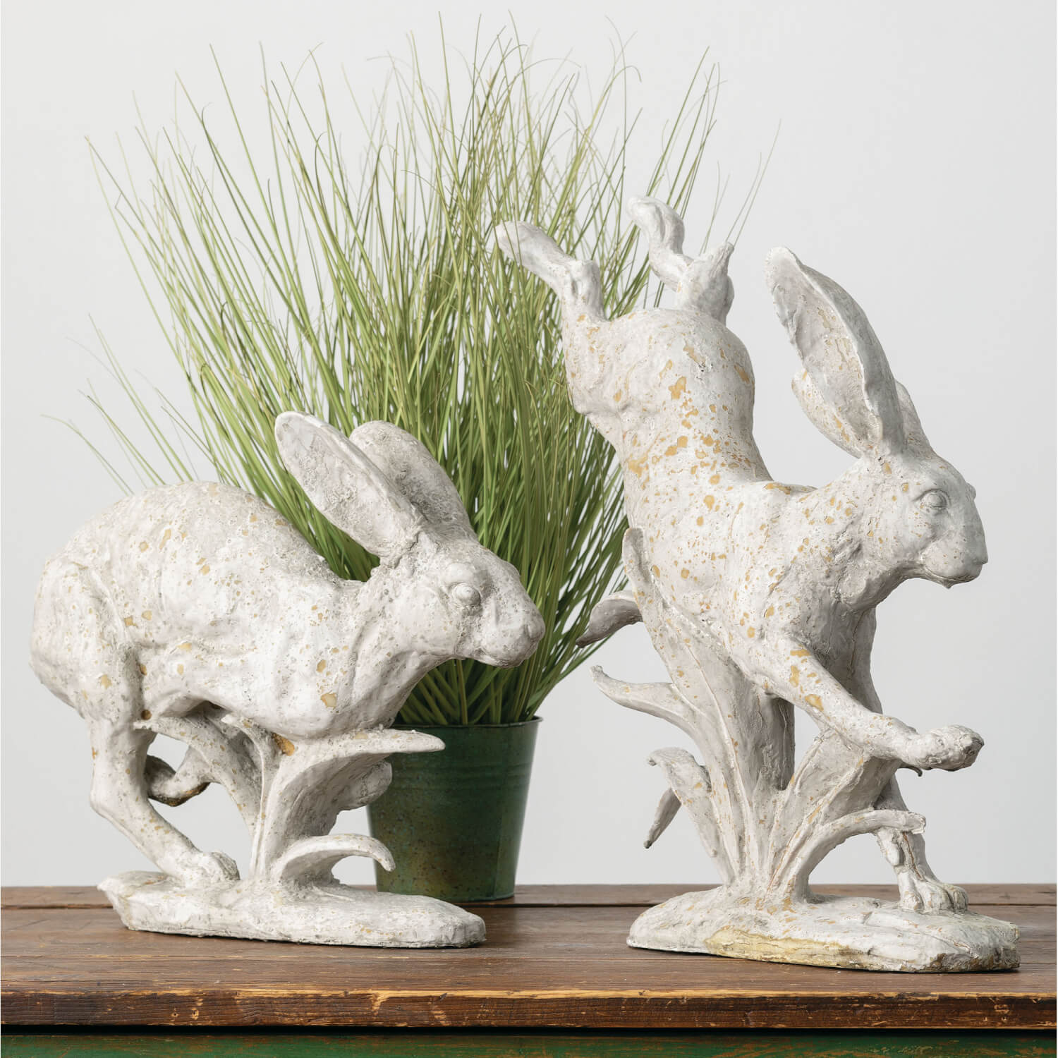 rustic bunny figurines