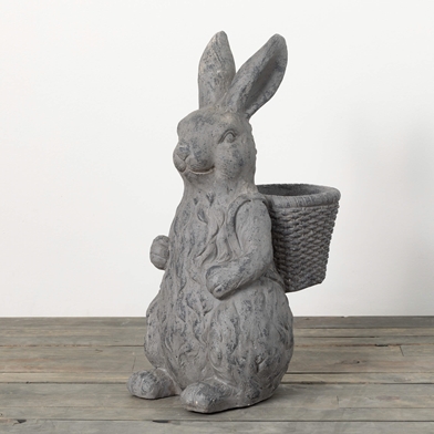 CHARCOAL RABBIT BASKET PLANTER