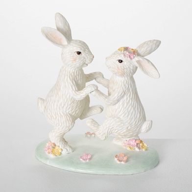 DANCING TABLETOP BUNNY STATUE