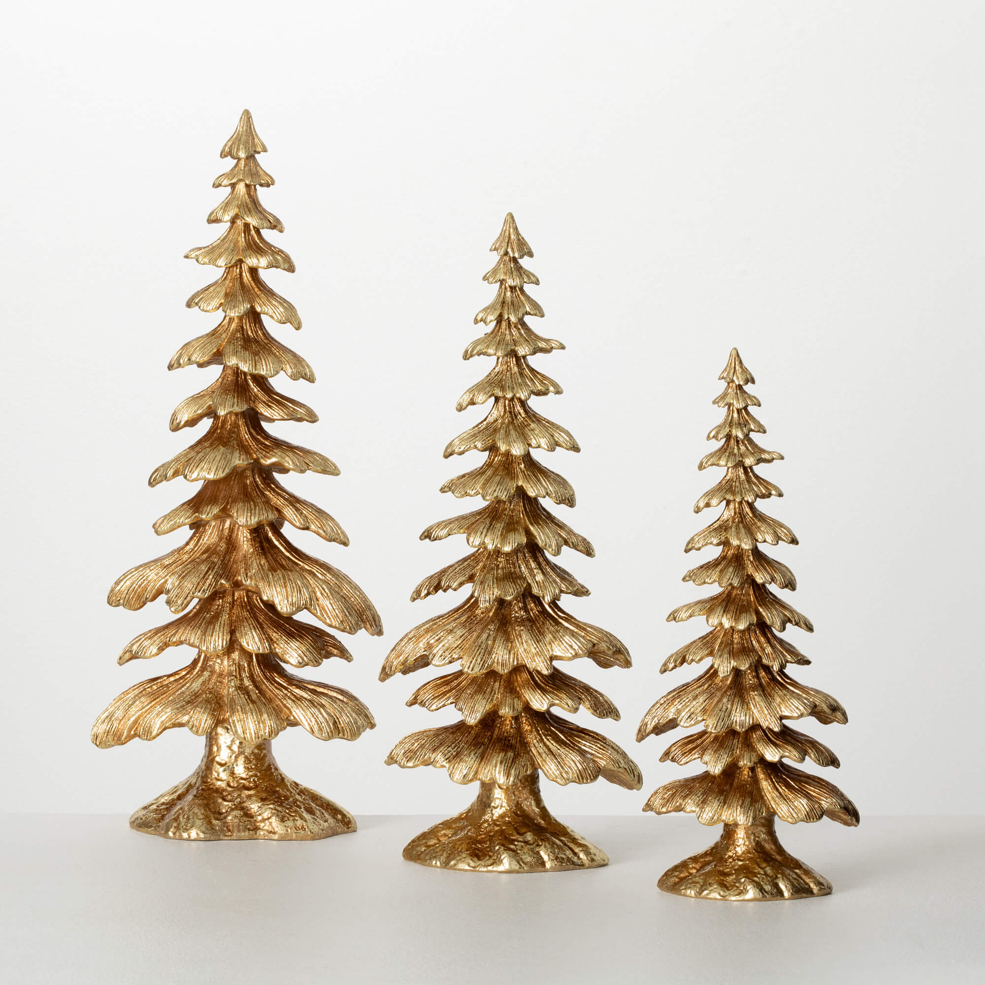 ORNATE GOLD TABLETOP TREE TRIO