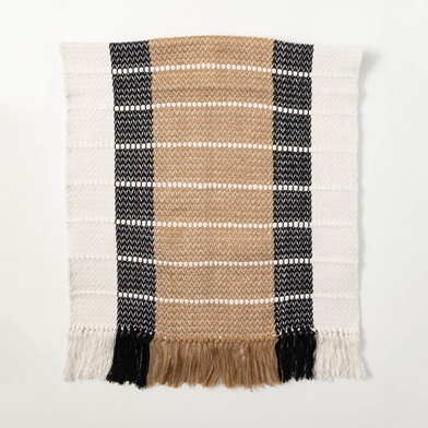 NEUTRAL FRINGED ACCENT RUG