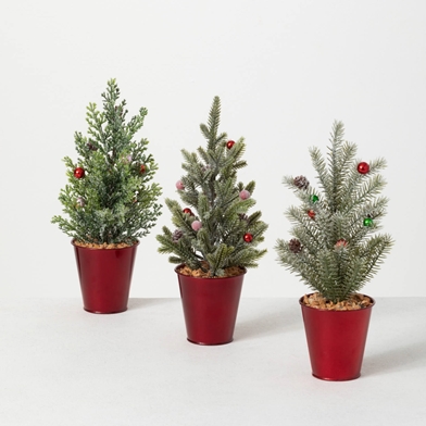 POTTED PINE TREE Set 3