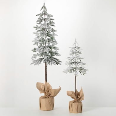 FLOCKED PENCIL PINE TREE SET